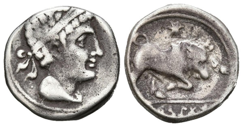 ARSE-SAGUNTO (Sagunto, Valencia). Dracma. (Ar. 2,24g/15mm). 300-200 a.C. (FAB-20...