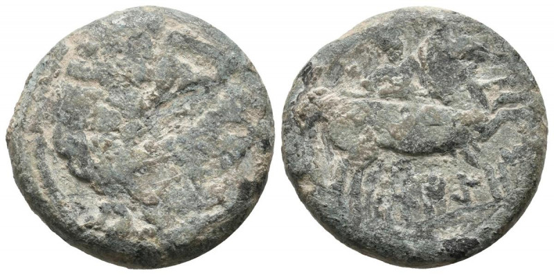 BELIGIOM (Belchite, Zaragoza). As. (Ae. 9,63g/23mm). 120-20 a.C. (FAB-243). Anv:...