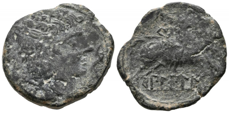 BILBILIS (Calatayud, Zaragoza). As. (Ae. 11,75g/28mm). 120-30 a.C. (FAB-254). An...