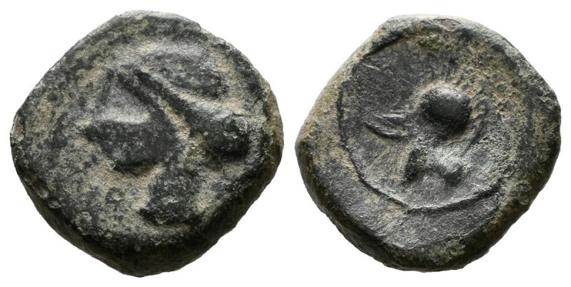 CARTAGONOVA (Cartagena, Murcia). 1/4 Calco. (Ae. 1,80g/12mm). 220-215 a.C. (FAB-...