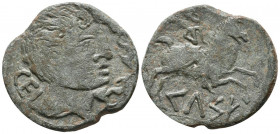 CELSE (Velilla del Ebro, Zaragoza). As. (Ae. 14,74g/32mm). 120-50 a.C. (FAB-773). Anv: Cabeza masculina a derecha, detrás leyenda: CEL, delante dos de...