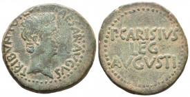 EMERITA AUGUSTA (Mérida, Badajoz). As. (Ae. 11,15g/28mm). 27 a.C. (FAB-986). Anv: Cabeza de Augusto a derecha, alrededor leyenda: CAESAR AVGVS TRIBVN ...
