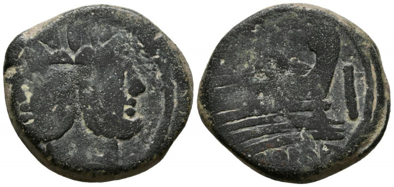 ACUÑACIONES ANONIMAS. As. (Ae. 17,83g/30mm). 157-155 a.C. Roma. (Crawford 197). ...
