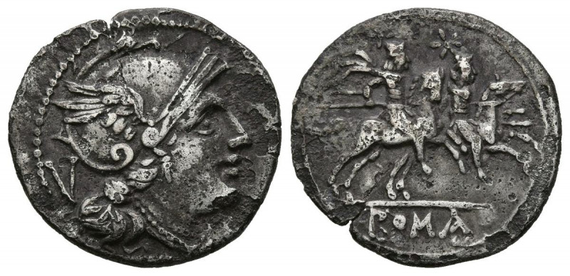 ACUÑACIONES ANONIMAS. Quinario. (Ar. 2,02g/16mm). 211-209 a.C. Roma. (Crawford 4...