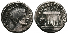 OCTAVIO. Denario .(Ar. 2,96g/18mm). 36 a.C. Ceca de del centro o el sur de Italia. (Crawford 540/2). Anv: Cabeza de Augusto a derecha, alrededor leyen...