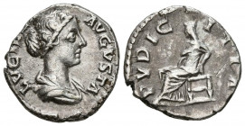 LUCILLA. Denario. (Ar. 2,68g/17mm). 164-169 d.C. Roma. (RIC 781). Anv: Busto drapeado y diademado de Lucilla a derecha, alrededor leyenda: LVCILLA AVG...