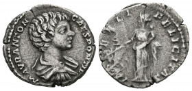 CARACALLA. Denario. (Ar. 2,37g/18mm). 197 d.C. Roma. (RIC 9). Anv: Busto drapeado de Caracalla a derecha, alrededor leyenda: M AVR ANTON CAES PONTIF. ...