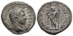 CARACALLA. Denario. (Ar. 2,80g/19mm). 217 d.C. Roma. (RIC 285a). Anv: Busto laureado de Caracalla a derecha, alrededor leyenda: ANTONINVS PIVS AVG GER...
