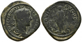 ALEJANDRO SEVERO. Sestercio. (Ae. 26,51g/34mm). 222-231 d.C. Roma. (RIC 547). Anv: Busto laureado y drapeado de Alejandro Severo a derecha, alrededor ...