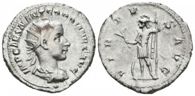 GORDIANO III. Antoniniano. (Ar. 3,96g/23mm). 239 d.C. Roma. (RIC 39). Anv: Busto radiado y drapeado de Gordiano III a derecha, alrededor leyenda: IMP ...