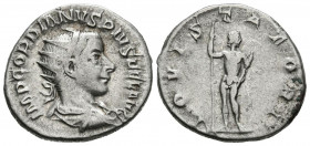 GORDIANO III. Antoniniano. (Ar. 4,18g/21mm). 241-243 d.C. Roma. (RIC 85). Anv: Busto radiado y drapeado de Gordiano III a derecha, alrededor leyenda: ...