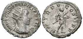 GORDIANO III. Antoniniano. (Ar. 3,79g/23mm). 241-243 d.C. Roma. (RIC 93). Anv: Busto radiado y drapeado de Gordiano III a derecha, alrededor leyenda: ...