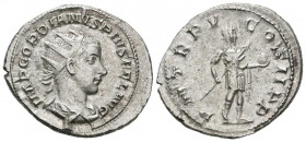 GORDIANO III. Antoniniano. (Ar. 4,50g/24mm). 241-243 d.C. Roma. (RIC 93). Anv: Busto radiado y drapeado de Gordiano III a derecha, alrededor leyenda: ...