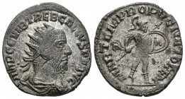 TREBONIANO GALO. Antoniniano. (Ar. 3,19g/21mm). 251-253 d.C. Antioquía. (RIC 84). Anv: Busto radiado y drapeado de Treboniano Galo a derecha, alrededo...