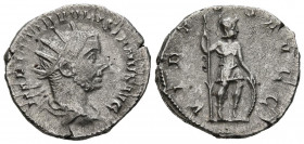 VOLUSIANO. Antoniniano. (Ar. 3,10g/21mm). 251-253 d.C. Roma. (RIC 206). Anv: IMP C C VIB VOLVSIANVS AVG. Busto radiado y drapeado de Volusiano a derec...