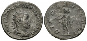 AEMILIANO. Antoniniano. (Ar 3,02g/21mm). 253 d.C. Roma. (RIC 2b). Anv: Busto radiado y drapeado de Aemiliano a derecha, alrededor leyenda: IMP AEMILIA...