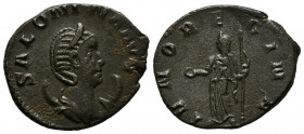 SALONINA. Antoniniano. (Ae. 2,96g/21mm). 257-258 d.C. Roma. (RIC 29). Anv: Busto diademado y drapeado sobre creciente de Salonina a derecha, alrededor...