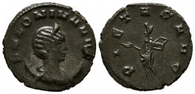 SALONINA. Antoniniano. (Ae. 3,31g/20mm). 253-268 d.C. Mediolanum. (RIC 64). Anv: Busto drapeado y diademado sobre creciente de Salonina a derecha, alr...
