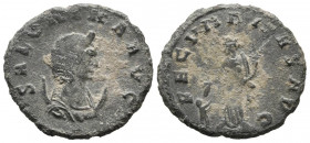 SALONINA. Antoniniano. (Ae. 2,63g/21mm). 257-258 d.C. Mediolanum. (RIC 57). Anv: Busto drapeado y diademado de Salonina a derecha, debajo creciente, a...
