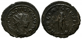 QUIETO. Antoniniano. (Ae. 3,33g/22mm). 260-261 d.C. Samosata. (RIC 3). Anv: Busto radiado y drapeado de Quieto a derecha, alrededor leyenda: IMP C FVL...