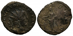 VICTORINO. Antoniniano. (Ae. 2,88g/21mm). 270 d.C. Colonia Agripensis. (RIC 57). Anv: Busto radiado con coraza de Victorino a derecha, alrededor leyen...