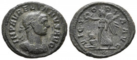 AURELIANO. Denario. (Ae. 2,78g/21mm). 275 d.C. Roma. (RIC 73). Anv: Busto laureado y con coraza de Aureliano a derecha, alrededor leyenda: IMP AVRELIA...