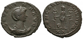 SEVERINA. Antoniniano. (Ae. 3,44g/23mm). 274-275 d.C. Antioquía. (RIC 20). Anv: Busto diademado y drapeado de Severina a derecha, alrededor leyenda: S...