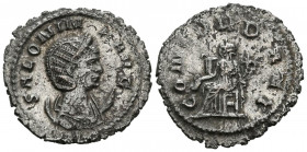 SEVERINA. Antoniniano. (Ve. 4,59g/23mm). 275 d.C. Roma. (RIC 20). Anv: Busto diademado y drapeado de Severina a derecha sobre creciente, alrededor ley...