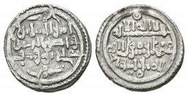 ALMORAVIDES, Ali ibn Yusuf con el emir Tashfin (533-537H). Quirate. (Ar. 0,92g/12mm). (Vives 1824; Hazard 999; Benito Cj3). MBC+.