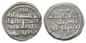 ALMORAVIDES, Ali ibn Yusuf con el emir Tashfin (533-537H). Quirate. (Ar. 0,82g/11mm). (Vives 1826; Hazard 1002; Benito Cj6). MBC.
