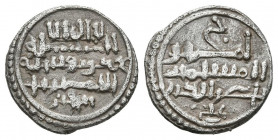 ALMORAVIDES, Ali ibn Yusuf con el emir Tashfin (533-537H). Quirate. (Ar. 0,85g/12mm). (Vives 1827; Hazard 1004; Benito Cj7). MBC.