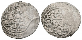 ILKHANIDS, Hulagu (1256-1265). Dirham. (Ar. 1,86g/23mm). Mardin al-Mahrusa. (Album 2122.2; SICA IX, 1369). MBC+. Vanos de acuñación.