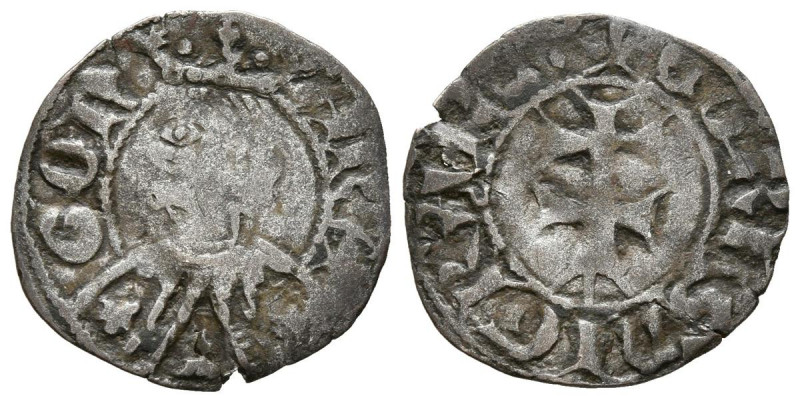 PEDRO IV (1336-1387). Dinero. (Ve. 0,71g/18mm). Aragón. (Cru.V.S. 463). Anv: Bus...
