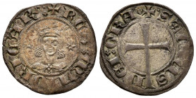 SANCHO I (1311-1324). Dobler (Ve. 1,79g/20mm). S/D. Mallorca. (Cru. V.S. 547). Anv: Efigie coronada de frente entre dos estrellas, alrededor leyenda: ...