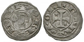 ALFONSO VIII (1158-1214). Dinero. (Ve. 1,05g/18mm). Toledo. (FAB-23.4; Imperatrix A8:38.3). Anv: Busto de Alfonso VIII a izquierda, alrededor leyenda:...