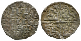 ALFONSO X (1252-1284). Dinero (Ve. 0,66g/17mm). S/D. Marca de ceca estrella. (FAB-234.Var). Anv: leyenda en seis líneas: ALFONSVS REX CASTELLE ET LEGI...