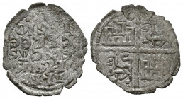 ALFONSO X (1252-1284). Dinero (Ve. 0,73g/16mm). S/D. Marca de ceca creciente. (FAB-238). Anv: leyenda en seis líneas: ALFONSVS REX CASTELLE ET LEGIONI...