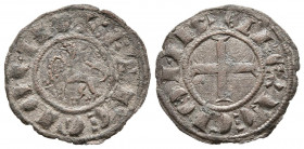 INFANTE JUAN MANUEL (1282-1348). Dinero. (Ve. 0,76g/17mm). León. (Bautista no cita; FAB no cita). Anv: León a izquierda dentro de gráfila, alrededor l...