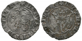 JUAN I (1379-1390). Blanca del Agnus Dei (Ve. 1,19g/21mm). S/D. TOLEDO. (FAB-557). Anv: Agnus Dei a izquierda con estandarte dentro de gráfila circula...