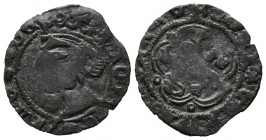 JUAN II (1406-1454). Cornado. (Ve. 0,82g/17mm). Burgos. (FAB-635.1; Imperatrix J2:3.12). Anv: Busto coronado de Juan II a izquierda, delante B, dentro...