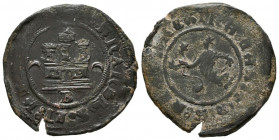 REYES CATÓLICOS (1474-1504). 2 Maravedís (Ve. 4,80g/25mm). S/D. Burgos. (Cal-2019-67). Creciente en anverso. MBC.