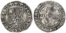 REYES CATÓLICOS (1474-1504). 1 Real (Ar. 3,19g/26mm). S/D. Segovia. (Cal-2019-381). Anverso sin marcas y reverso con acueducto y P. MBC+. Precioso eje...