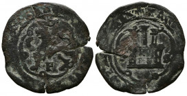 CARLOS I (1516-1556). 4 Maravedís (Ae. 4,84g/27mm). S/D (1542). Santo Domingo. (Cal-2019-47). Castillo entre P y S. BC. Escasa.