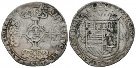 ALBERTO E ISABEL (1598-1621). 3 Stuivers (Ar. 2,26g/27mm). 1619. Tournais. (Vanhoudt-624). BC+.
