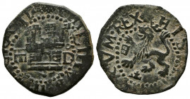 FELIPE II (1556-1598). 2 Maravedís (Ve. 3,44g/23mm). S/D (1570-1571). Segovia D. (Cal-2019-61). MBC-