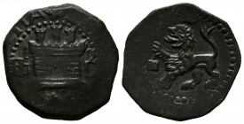 FELIPE II (1556-1598). 2 Maravedís (Ve. 2,84g/21mm). S/D (1570-1571). Segovia D. (Cal-2019-61). BC+/MBC.