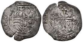 FELIPE II (1556-1598). 1 Real (Ar. 3,18g/23mm). S/D (1572-1589). México M-O. (Cal-2019-224). MBC-.
