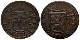 FELIPE III (1598-1621). 8 Maravedís (Ae. 5,69g/28mm). 1600. Segovia. (Cal-2019-No cita). Considerada como falsa de época. MBC-. Escasa.