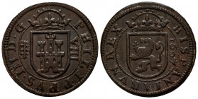 FELIPE III (1598-1621). 8 Maravedís (Ae. 5,76g/28mm). 1607. Segovia. (Cal-2019-331). EBC-. Bonito ejemplar.