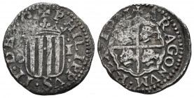 FELIPE III (1598-1621). 1 Real (Ar. 3,20g/20mm). 1611. Zaragoza. (Felipe II de Aragón). (Cal-2019-575). MBC-. Escasa.